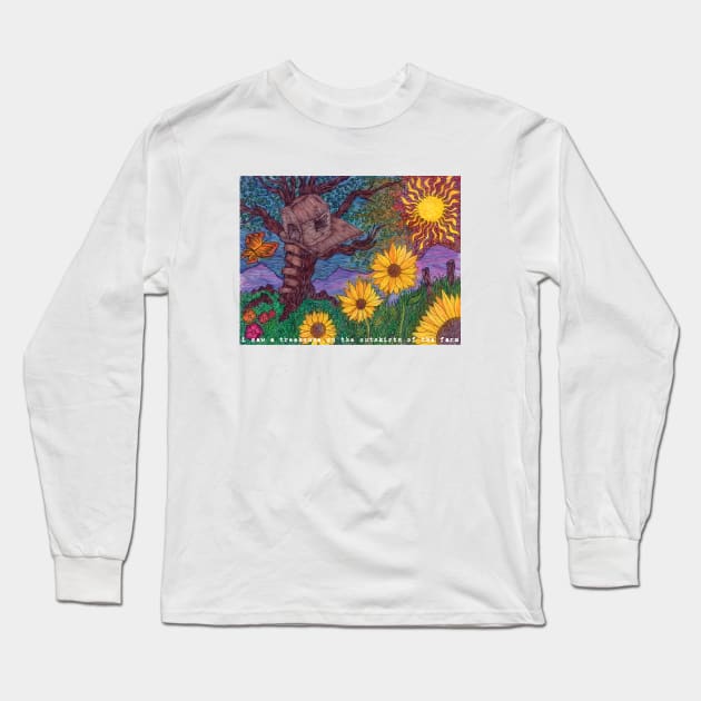 REM Driver 8 - I saw a Treehouse on the Outskirts of the Farm Long Sleeve T-Shirt by Christopher's Doodles